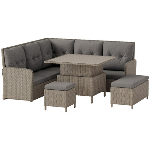 Outsunny pcs rattan - 6, garden