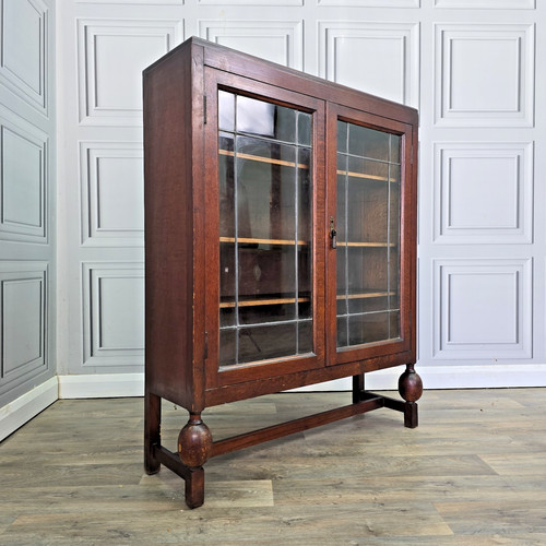 Antique glazed bookcase - glazed,