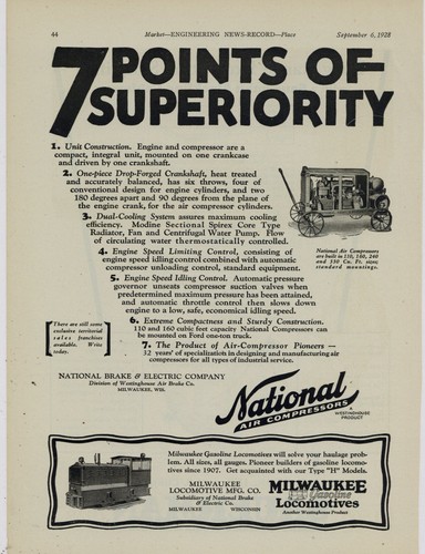 1928 national air compressor - national,