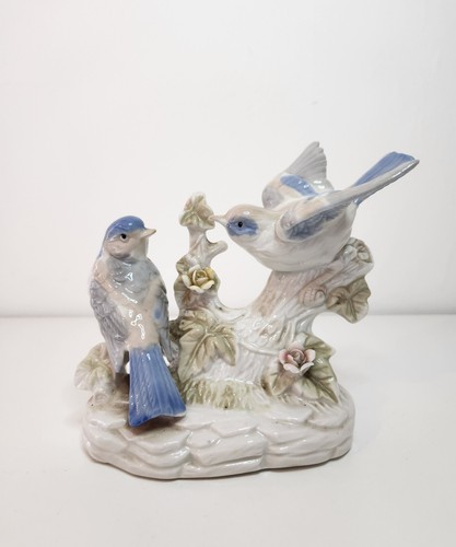 Vintage porcelain blue birds - porcelain,