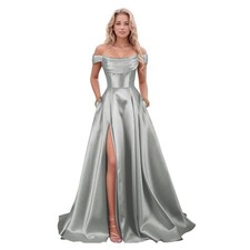 Satin Prom Dresses with Slit