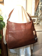 BNWT ROWALLAN Hand Made Fine LEATHER Shoulder Shopper Bag Tan Brown Medium