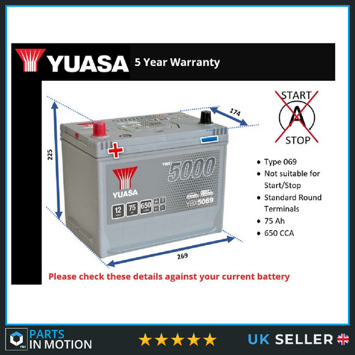 Car battery ybx5069 - ybx5069, yuasa