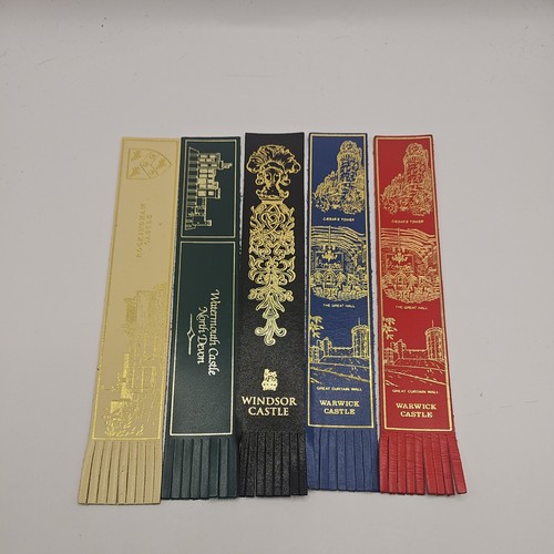 Leather bookmarks with english - leather,