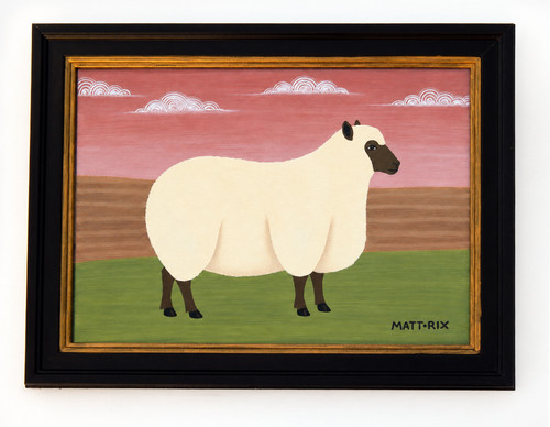 Naive sheep folk art - naive, ewe