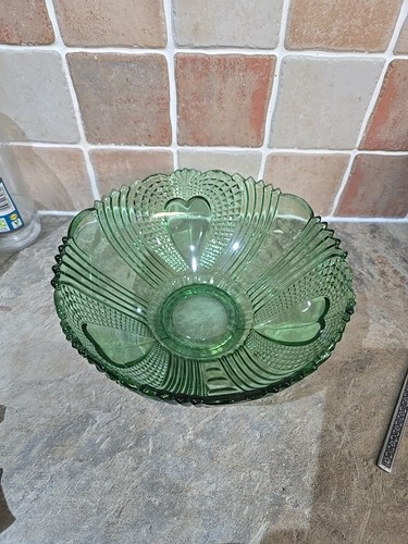 Vintage heavy green glass - heavy,
