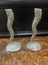 Two Indian Silver Flower Vases
