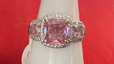 Bomb Party Ring “Starburst Of Joy” RG65882 Rose Quartz CZ Rhodium 11
