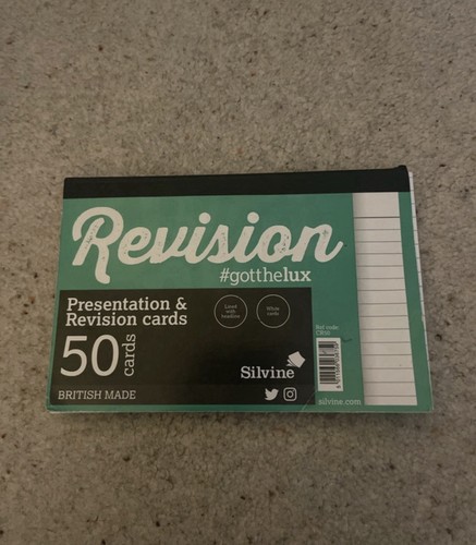 Revision cards - revision,