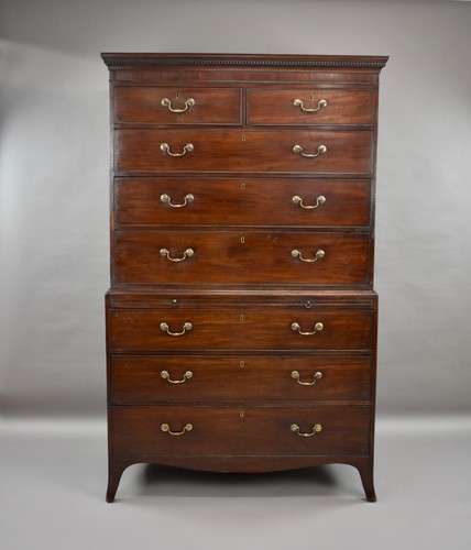 Large georgian mahogany chest - georgian,