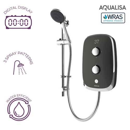 5kw grey electric shower - 9.5kw,