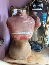 antique mannequin with beautiful  pink silk incredibly unusual