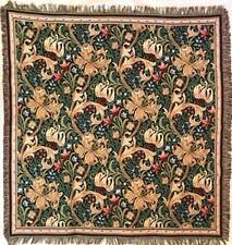 WILLIAM MORRIS "GOLDEN LILY" 60" BELGIAN TAPESTRY TABLE CHAIR BED THROW 7182