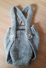 Babies Shorts / Nappy Cover With Braces In Grey*