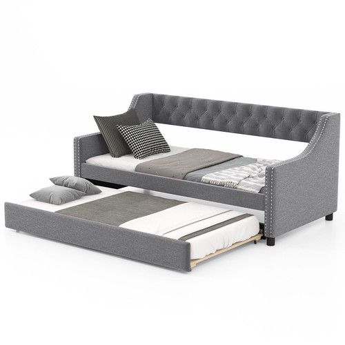 Linen upholstered daybed with - linen,