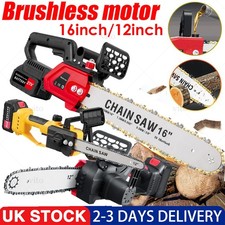 12"/16" Cordless Chainsaw Electric Handheld Wood Cutter + 1/2Battery For Makita