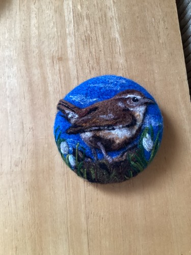 Needle felt wren with - felt,