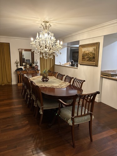 Antique dining room table with - room,