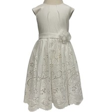 Monsoon Girls Ivory Artisan May Dress Floral Embroidery Broderie Anglaise Age 4