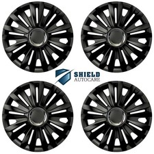 Wheel Trims 14" Hub Caps Royal RC Plastic Covers Set of 4 Black Fit R14