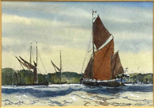 SPRITSAIL BARGE SIGNED MICHAEL NORMAN 1989 VINTAGE PRINT