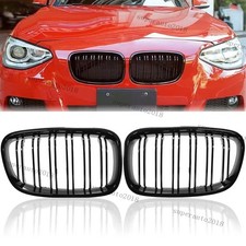 For 2011-2014 BMW 1 Series F20 F21 Pre-LCI Front Kidney Grill Grille Gloss Black