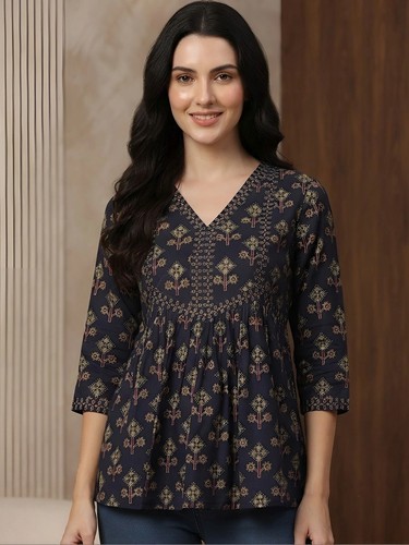Indian women blue ethnic - indian,