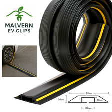 EV Charger Cable Protector Ramp 1m – Driveway Safety Cover 8cm Black Yellow