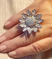 butler and wilson sunflower ring aurora borealis crystal size p.