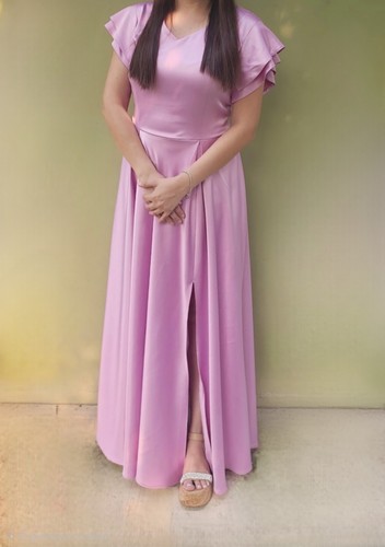 Lavender satin bridesmaid - lavender,