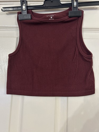 Girls burgundy crop top 10 - top, 9-10