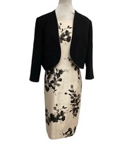 Jacques Vert Champagne Brown Shantung Wiggle Shadow Dress Bnwot +bolero 20 Bnwot