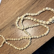 Original ANTIQUE Tibetan Buddhist Yak Bone SKULL BEAD NECKLACE Mala 34 INCHES