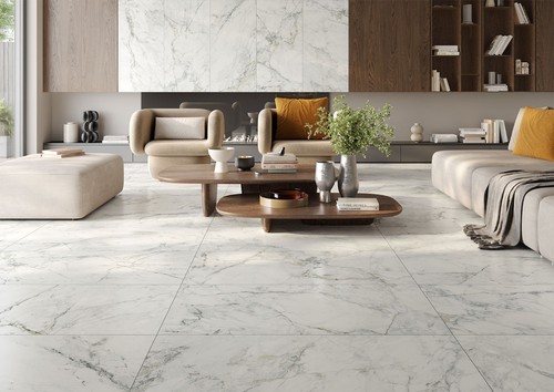 White marble effect matt - white,