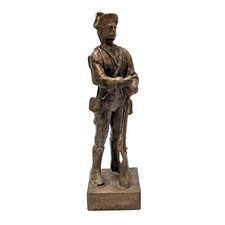 Vintage Bronze Revolutionary War Soldier Minuteman 7.25" Sculpture Unmarked