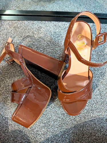 Shein women brown - brown, patent