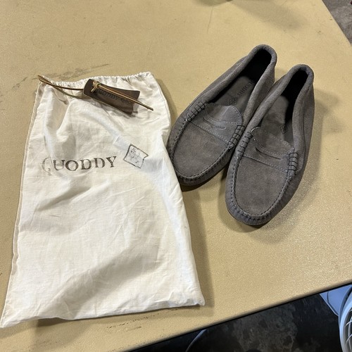 Quoddy grey suede penny - quoddy, driver
