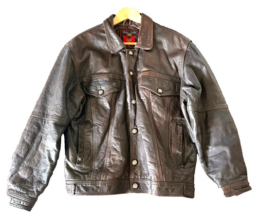 Leather trucker jacket - leather,