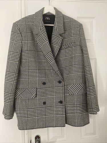 Zara dogtooth blazer size - zara,