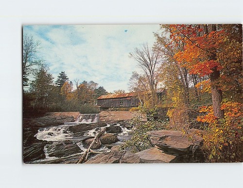 Postcard old covered - covered, bridge