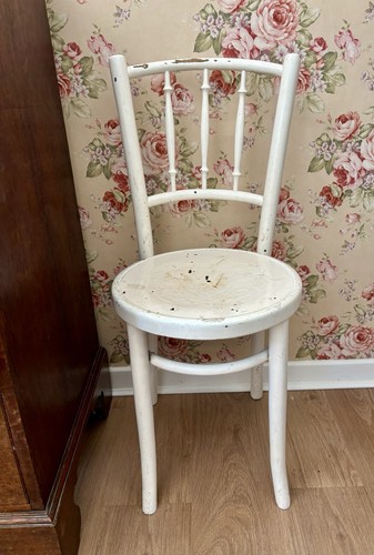 Vintage white painted - white, wooden