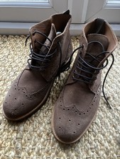 Samuel Windsor Men's Leather Boots, Size UK 10, Brown Suede Sole