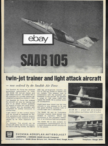 Saab 105 twin jet trainer - twin,
