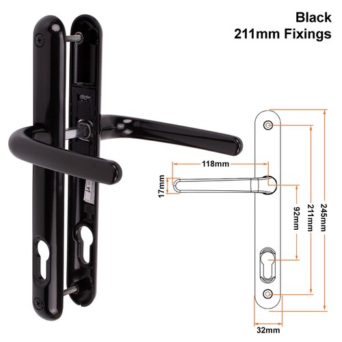 Composite door handle pair - handle,