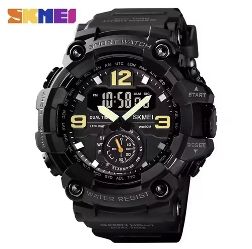 Skmei black 1637 military - black,