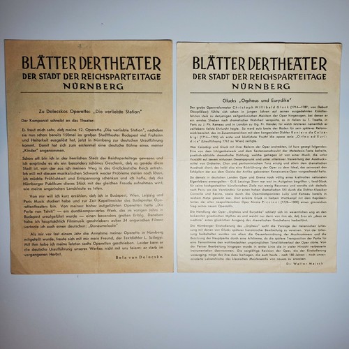 1943 nuremberg opera playbills - nuremberg,