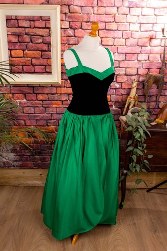 Vintage ball gown black green - vintage,