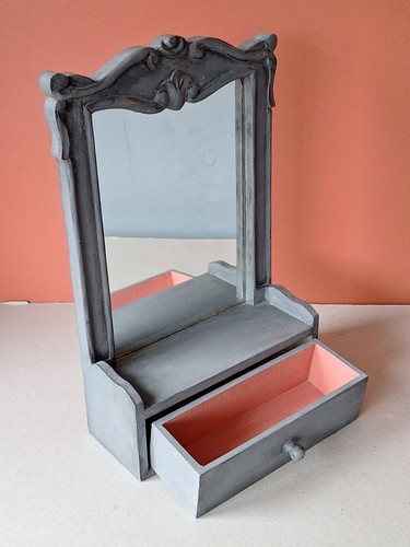 Small wall mounted wood mirror - wood,