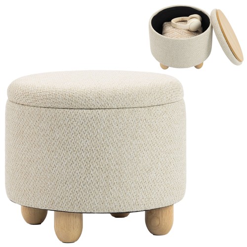 Homcom round storage ottoman - homcom,