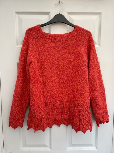 Handknitted orange red - orange, &